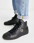 NEW FRED PERRY hughes LEATHER hi top trainers shoes size uk 8 eur 42 RRP £120 b2
