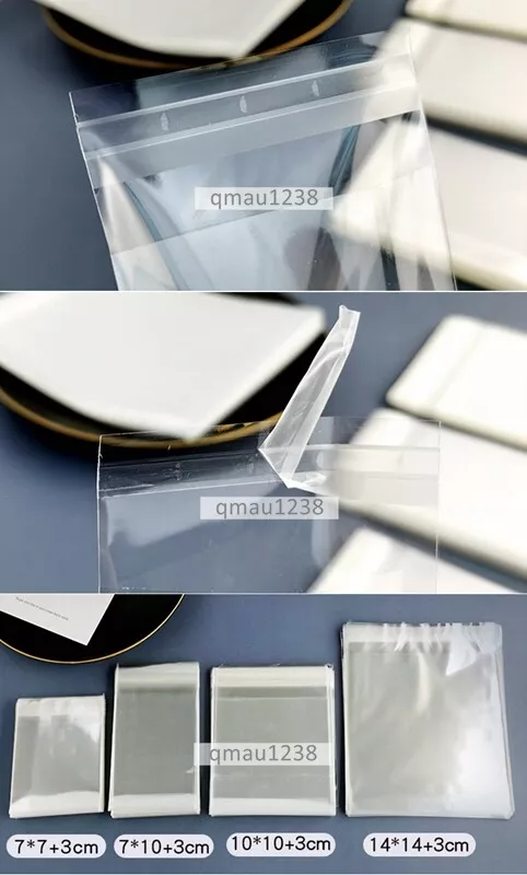 100Pcs Clear Candy Bag Self Adhesive Cookie Sweet Biscuit Cellophane Gift Bags