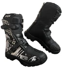 Kids Black & White Leather Off - Road Motorbike/Motocross MX Shoes Sports Boots