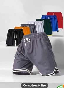 3pc Men'S Orange Basketball Shorts - Casual Sports Shorts with Drawstring Waist,