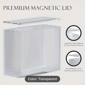 5mm Thick Acrylic Stackable Booster Box Display Case Unit With Magnetic Lid