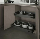 900mm Pull Out Kitchen Storage Basket | Grey | Soft Close | Larder Organiser