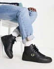 NEW FRED PERRY hughes LEATHER hi top trainers shoes size uk 8 eur 42 RRP £120 b2