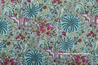 Indian Cotton Hand Block Tree Print Fabric Sewing Craft Running 3 Yard Material