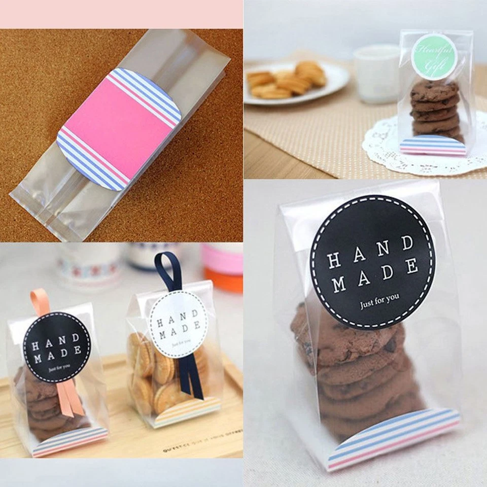 Frosted Matte Gusset Cello Bags with Base! Cookies Cupcakes Sweets