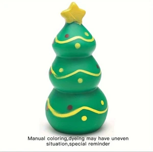 Rubber Dog Squeaky Chew Toy Christmas Tree For Small Medium Dog